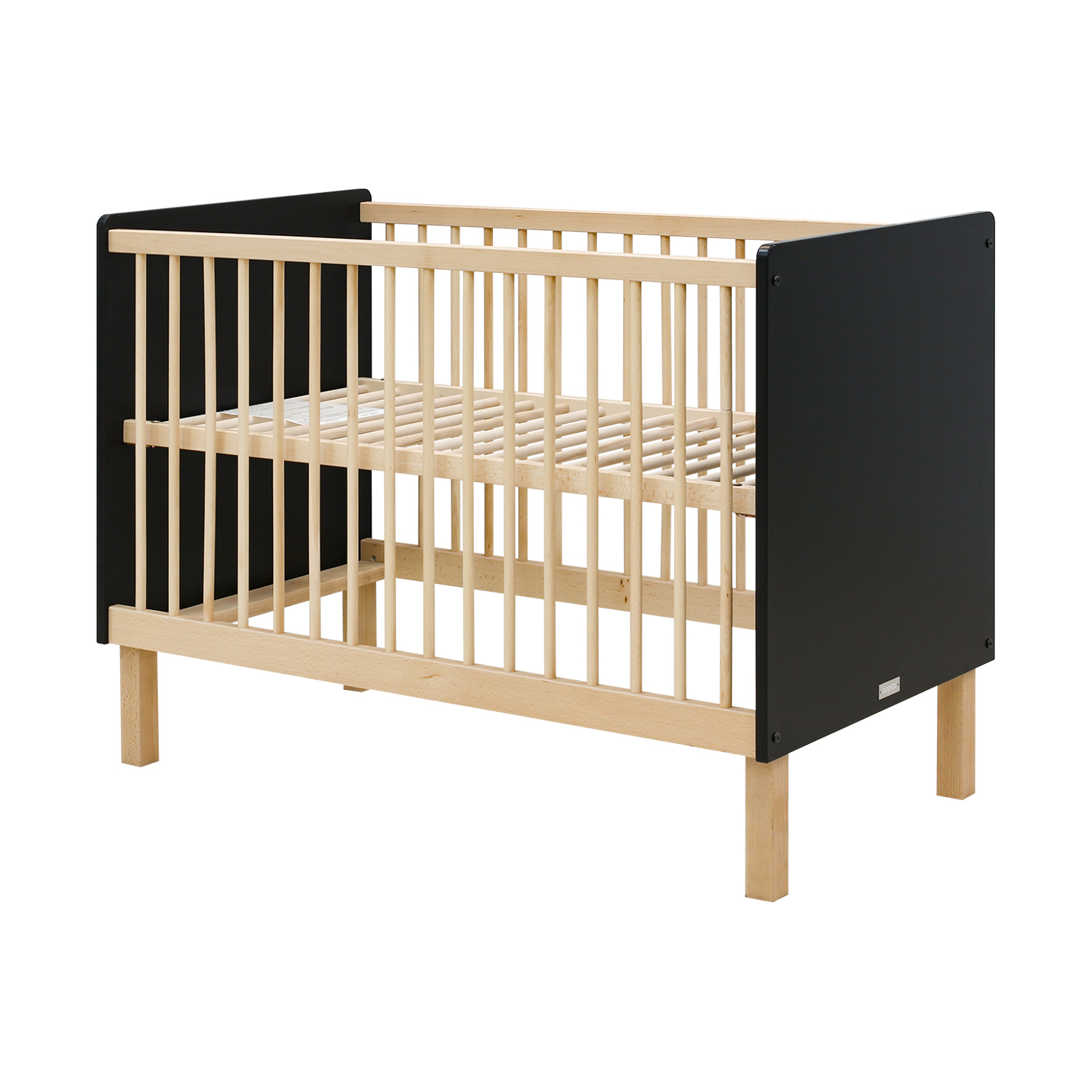 Bopita Floris Babybed Zwart / Naturel 60 x 120 cm