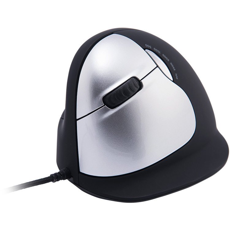 R-GO Tools R-Go HE Mouse Ergonomic Mouse Large Left - Muis - 5 knoppen - Zilver - Silver