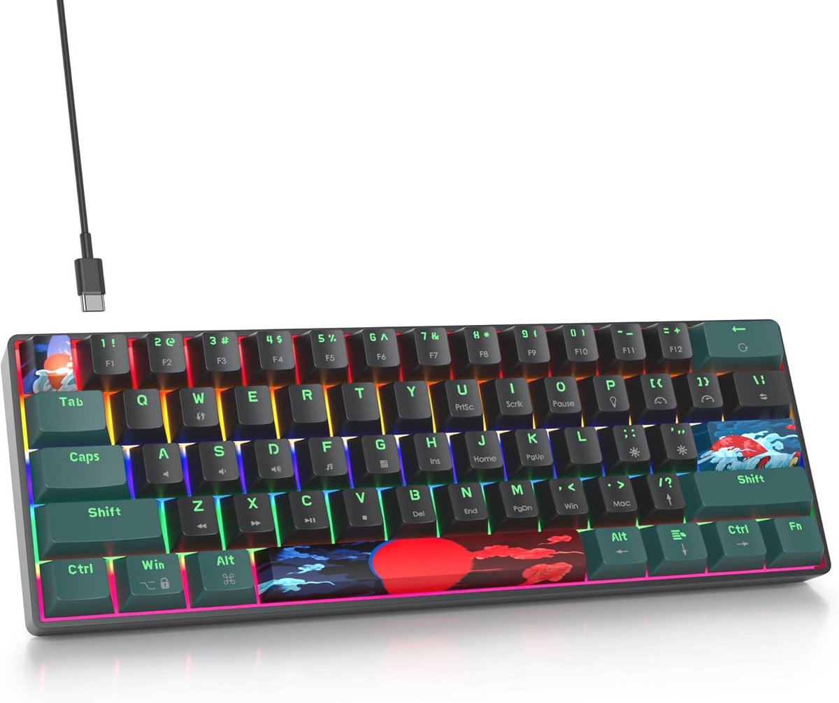 60% Mechanisch Toetsenbord met Verlichting - Compact en Ergonomisch voor Gamers