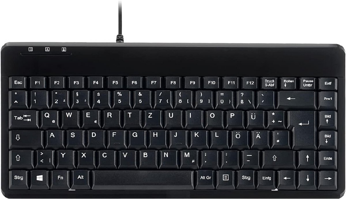 Compact Mini Toetsenbord met Kabel - PS/2 Aansluiting - QWERTZ Duits Layout