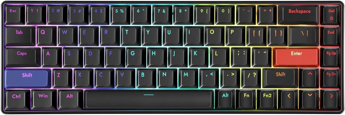 Compact Mechanisch Gaming Toetsenbord 65% met Magnetische Switches en Rapid Trigger - RGB Bedraad