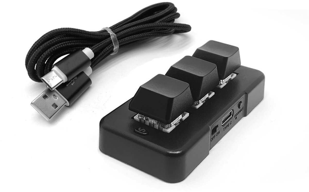 Draadloos minitoetsenbord, aanpasbaar, geschikt voor gamen en kantoorgebruik (zwart)