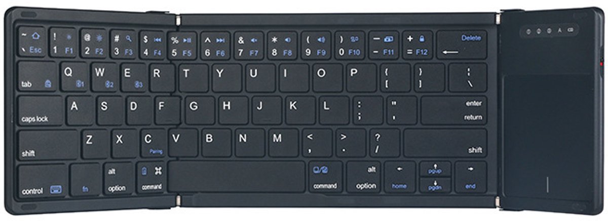 Draadloos mini opvouwbaar Bluetooth-toetsenbord met touchpad, zakelijk, draagbaar leren toetsenbord