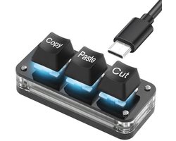 Mini Toetsenbord met 3 Toetsen voor Gamers - Programmeerbare LED Mechanisch Toetsenbord
