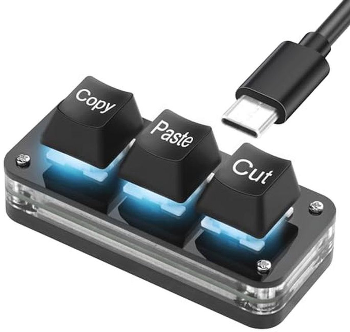 Mini Toetsenbord met 3 Toetsen voor Gamers - Programmeerbare LED Mechanisch Toetsenbord