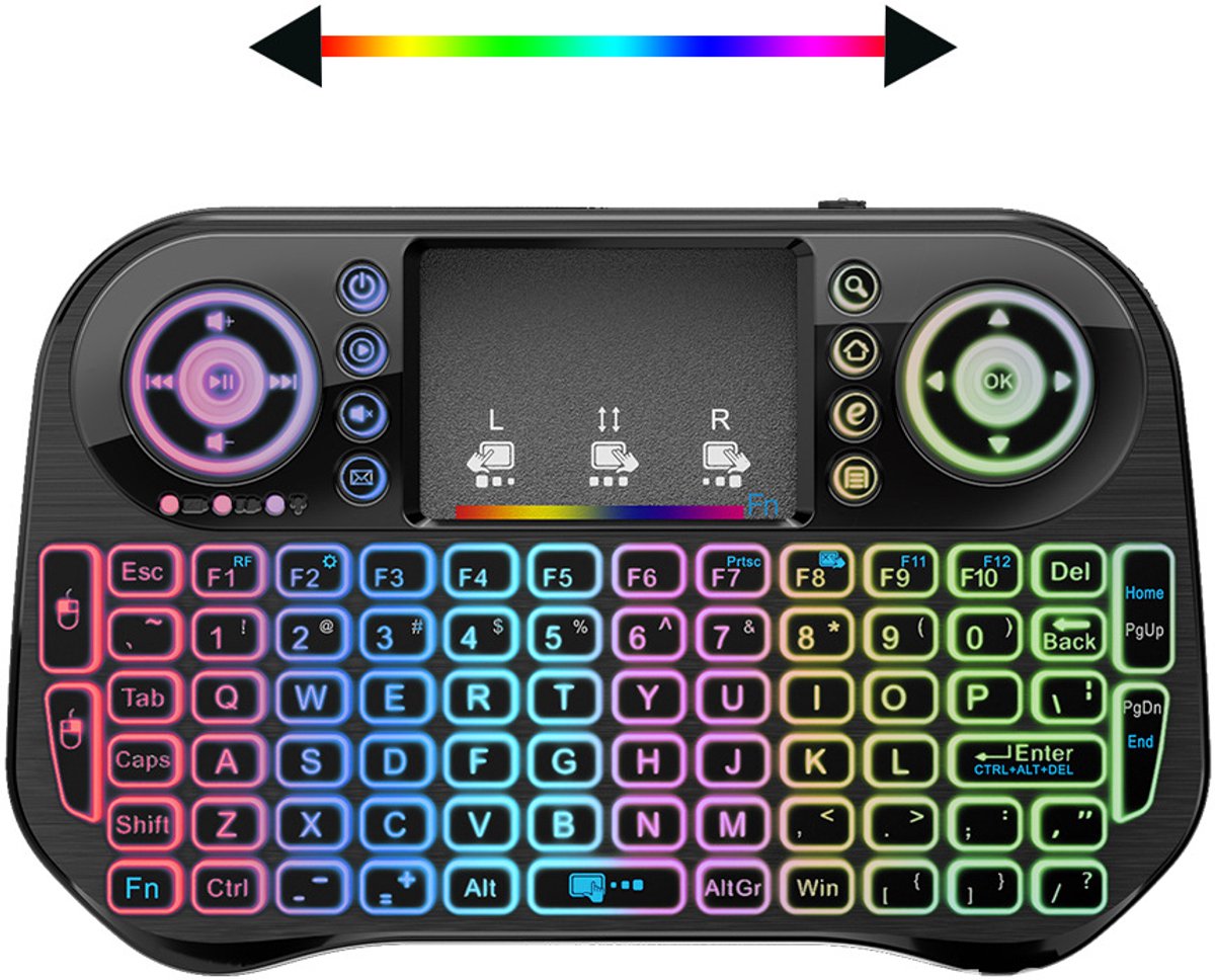 Mini Air Mouse Smart Multimedia Zevenkleurig Verlicht Toetsenbord