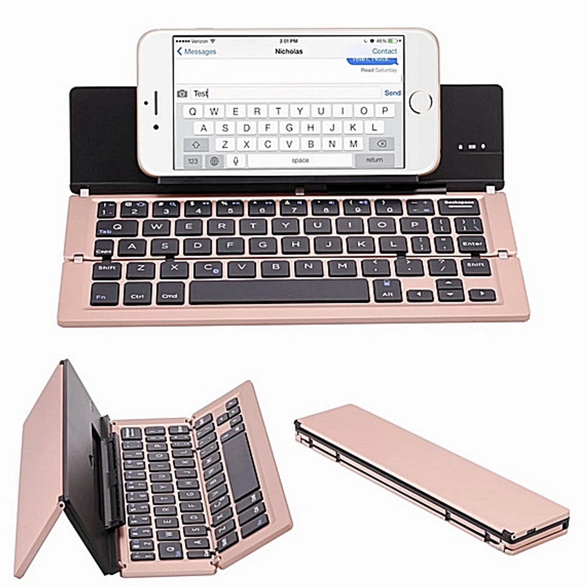 Draagbaar opvouwbaar toetsenbord Bluetooth opvouwbaar draadloos telefoontabletstandaardtoetsenbord