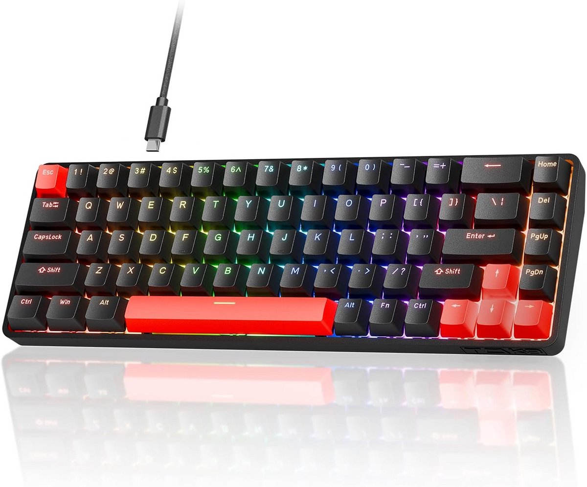 Compact Mechanisch Gaming Toetsenbord 68 Toetsen met Magnetische Switches en Snelle Trigger Reactie