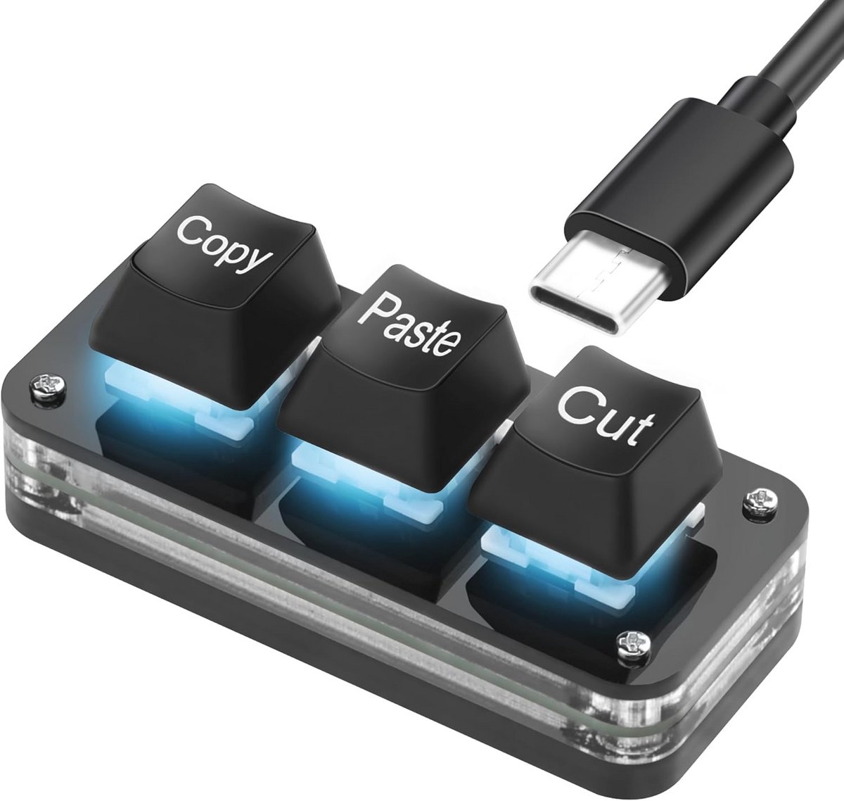 Mini Toetsenbord met 3 Toetsen voor Gamers - Programmeerbare LED Mechanisch Toetsenbord