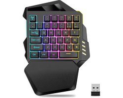 Ergonomisch RGB Gaming Toetsenbord met Eén Hand Draadloos voor PC Gamers