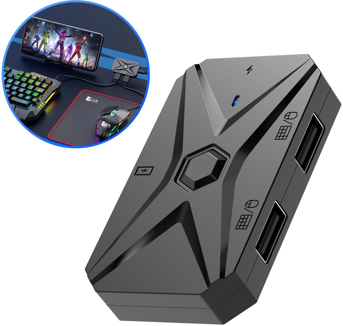 Adapterset voor mobiel gamingtoetsenbord en muis