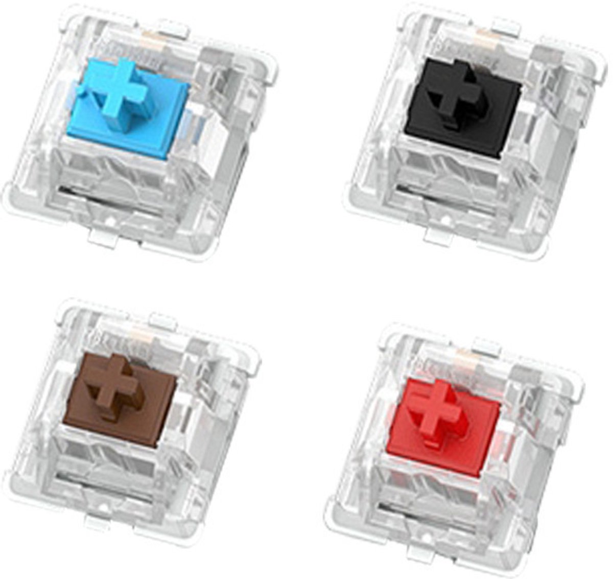 200 stuks mechanische toetsenbordaccessoires, toetsschakelaars, DIY hot-swappable kruisschakelaars