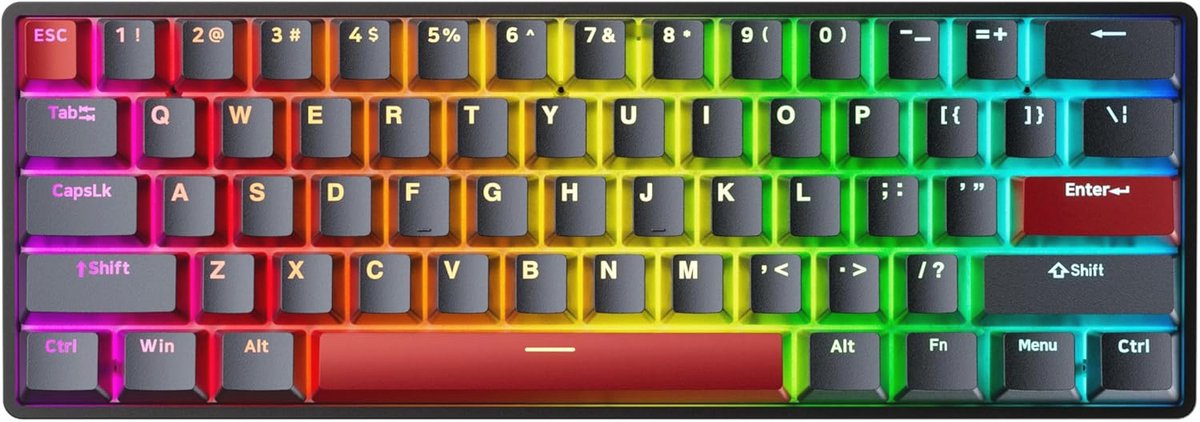 Compact Mechanisch Gaming Toetsenbord TKL met RGB Verlichting en Magnetische Schakelaars