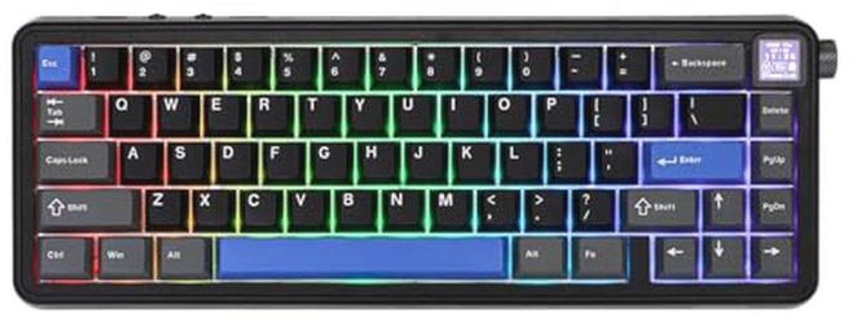 Draadloos Magnetisch Toetsenbord met TFT Display, Controleknop en RGB Verlichting