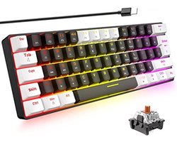 Compact Mechanisch Toetsenbord met RGB Achtergrondverlichting voor Gamer - USB naar Type-C