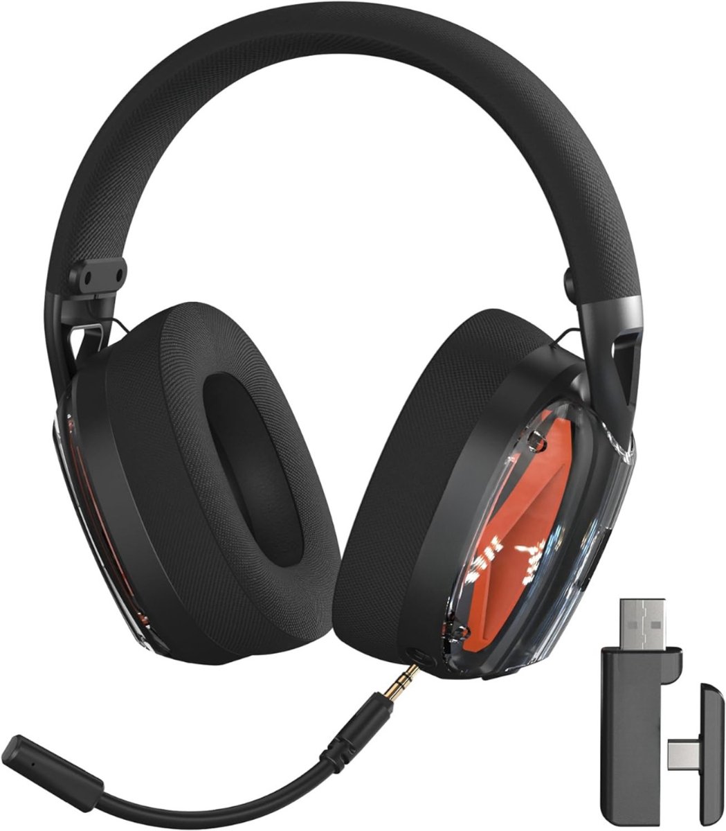Florixa® Game headset draadloos - Headset - Gaming headsets - Zwart - ‎22cm x 19cm x 11cm