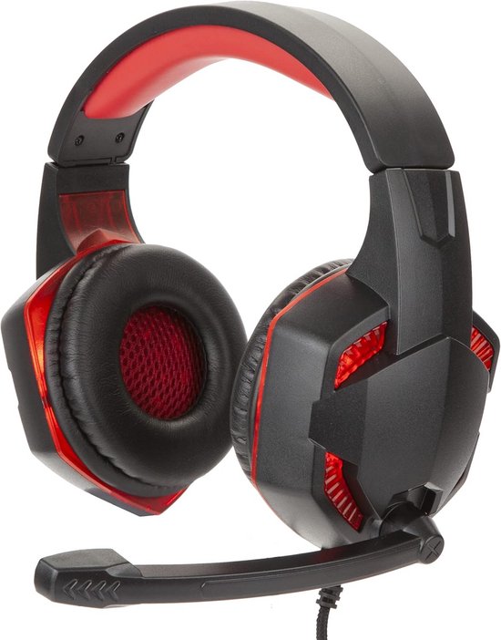 Gaming Headset met Microfoon en Rode LED Verlichting voor PC en Console