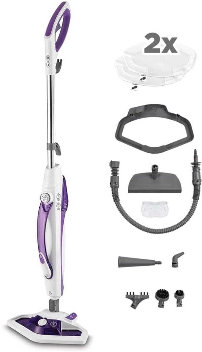 Florixa® Stoomreiniger vloer - Stoomreiniger - Stoomreinigers - Paars - 32cm x 20cm x 112cm