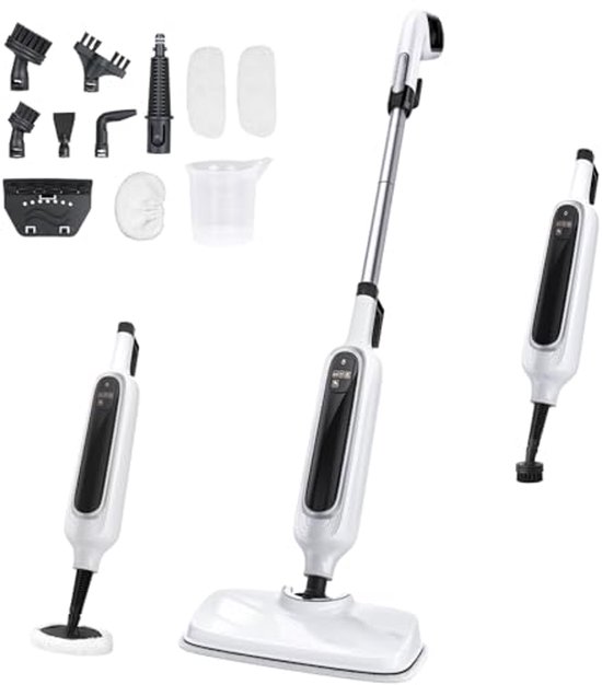 Stoomdweil 12-in-1 met Afneembare Handstoomreiniger en LED-Display