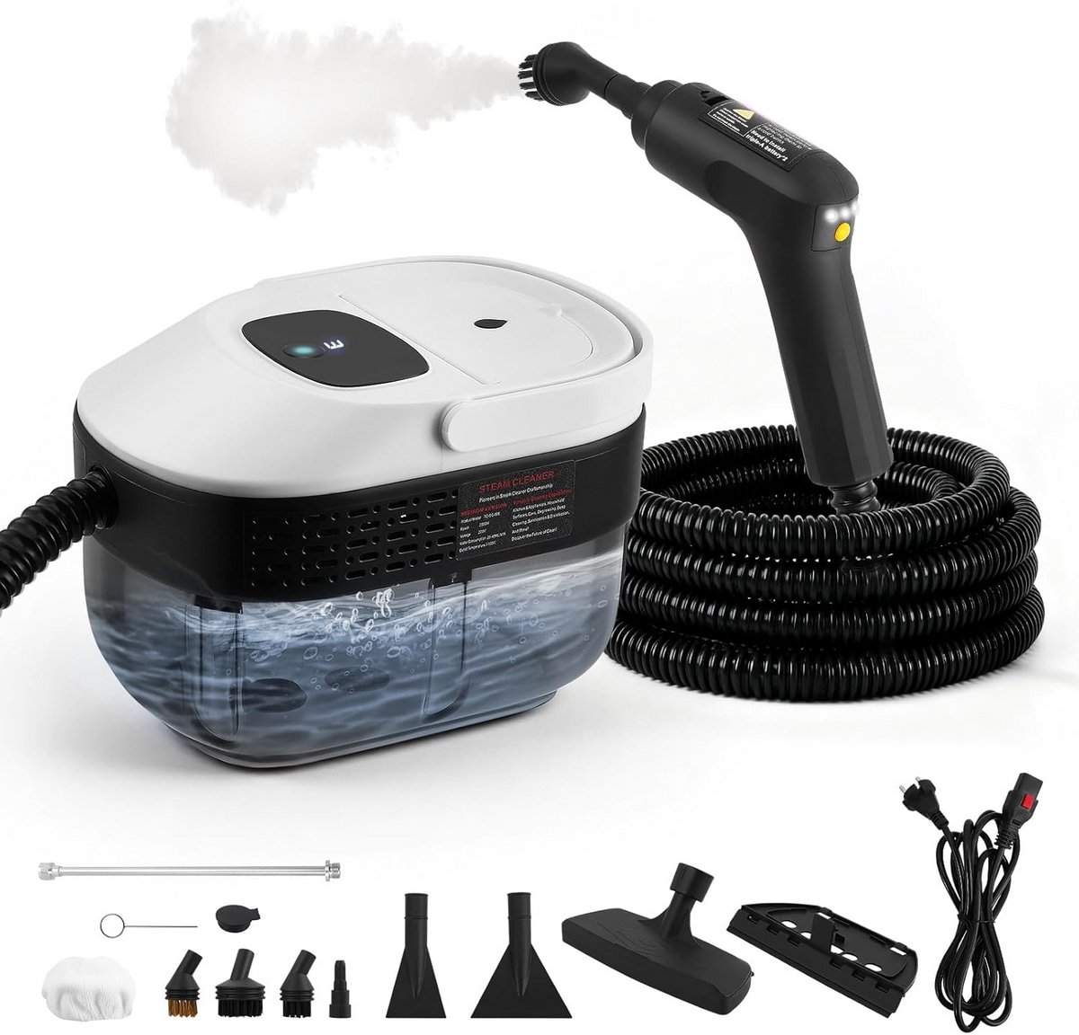 Krachtige Stoomreiniger 2500W - Handstoomreiniger met 6 Snelheden en 4 Opzetstukken - Draagbaar