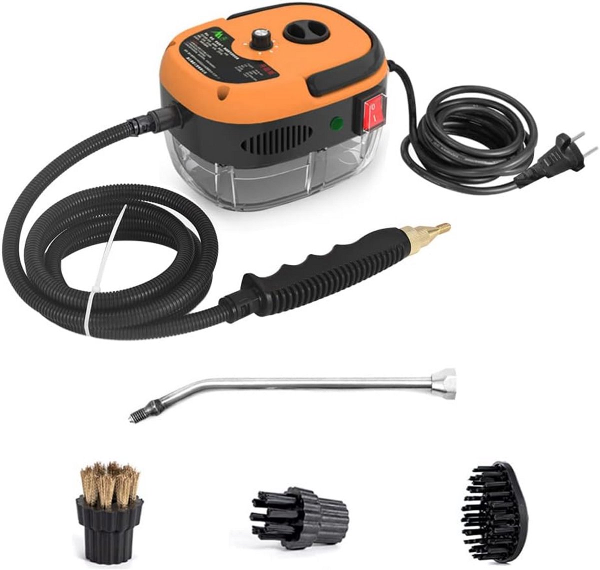 Krachtige Hogedruk Stoomreiniger 2500W - 3 Bar - 6 Snelheden & 3 Borstelkoppen