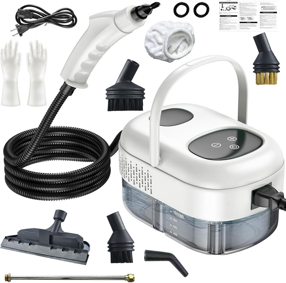 Krachtige Hand Stoomreiniger 2500W met 1000ml Reservoir en 6 Snelheidsstanden voor Dieptereiniging