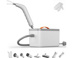 Handstoomreiniger met 6 borstelkoppen voor dieptereiniging thuis en in de auto