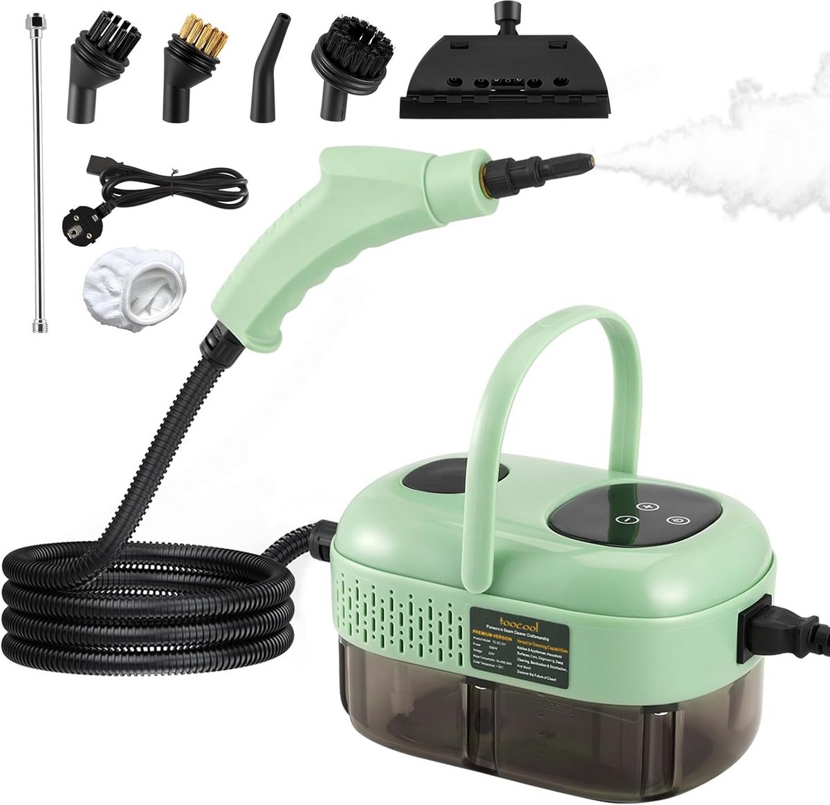 Krachtige Stoomreiniger met 9 Accessoires voor Grondige Reiniging