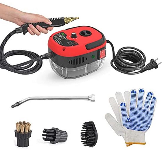 Draagbare Stoomreiniger 2500 W met Borstels en Handschoenen voor Keuken en Auto
