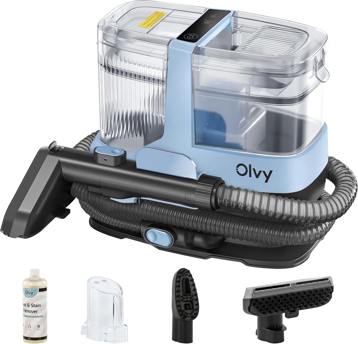 Krachtige Tapijtreiniger met 17000 PA Vlekkenkracht, 1.6m Slang en Zelfreinigende Functie