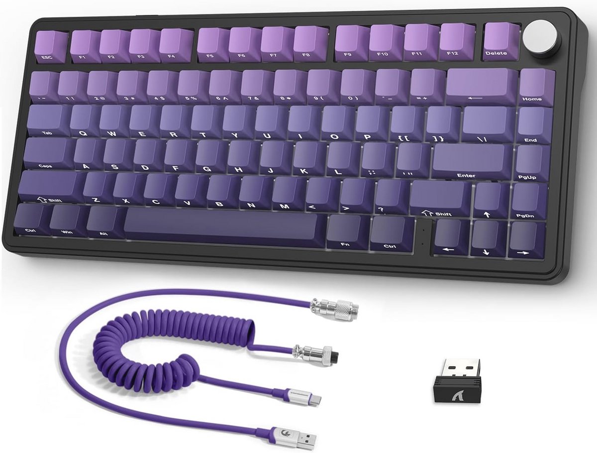 Draadloos Gaming Toetsenbord 75% - Mechanisch met RGB Verlichting, Hot-swap Switches en PBT Keycaps