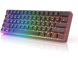 Mechanisch Gaming Toetsenbord 60% met RGB Rainbow LED Verlichting en Programmeerbare Toetsen