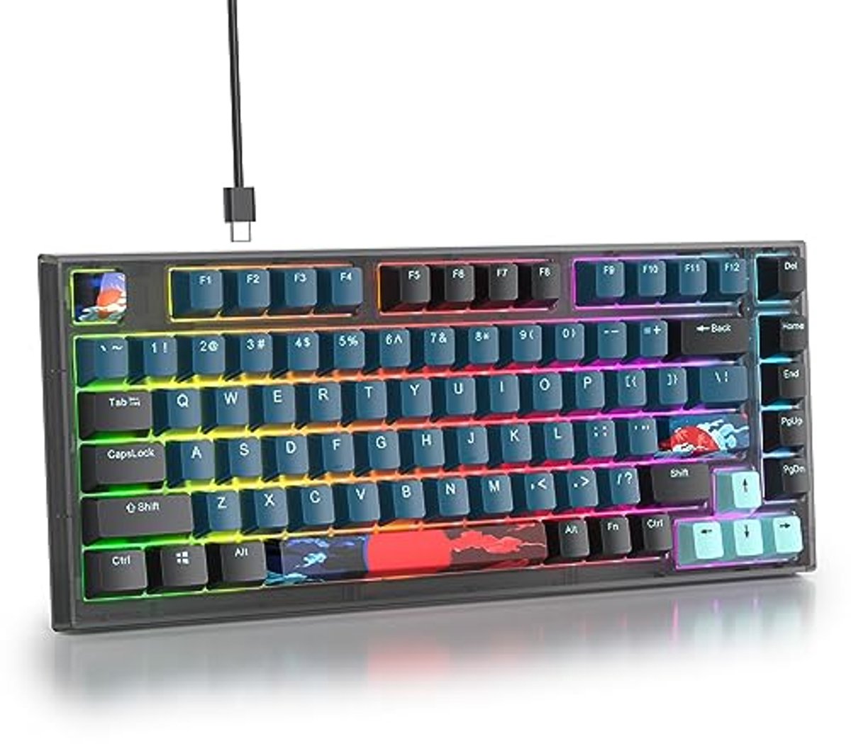 Compact Mechanisch Gaming Toetsenbord met RGB Verlichting - 75% Hotswappable en 82 Toetsen