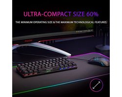 Mechanisch Gaming Toetsenbord met RGB Achtergrondverlichting en Antighosting - Zwart