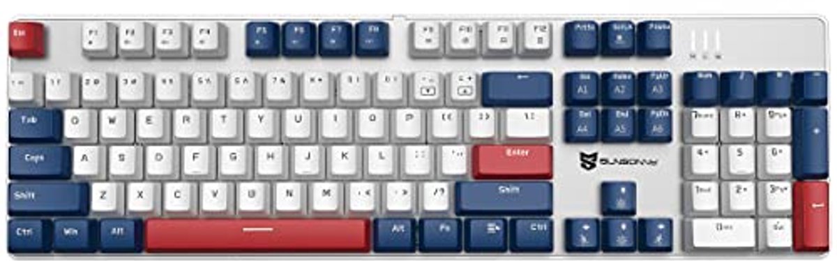 Mechanisch Gaming Toetsenbord Bedraad met LED Verlichting - 104 Toetsen US Layout