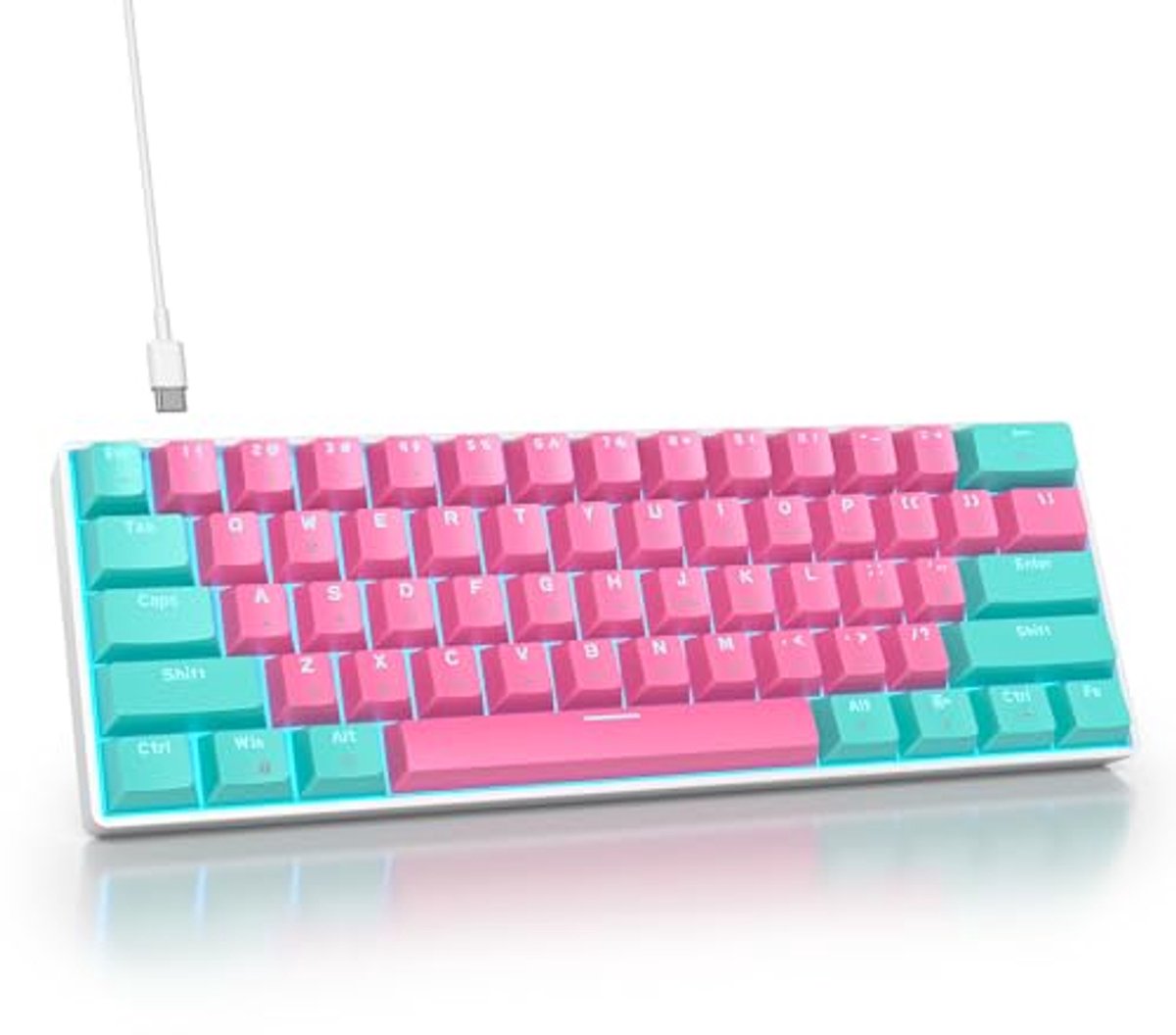 Compact Draagbaar 60% Mechanisch Gamingtoetsenbord met LED-achtergrondverlichting