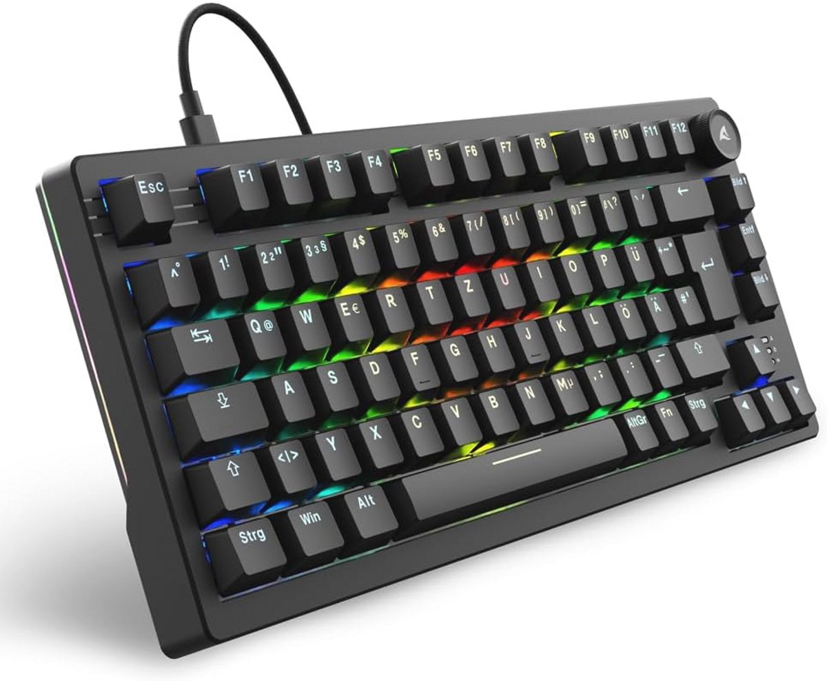 Gaming toetsenbord 75% met RGB-verlichting en Hot-Swap functie