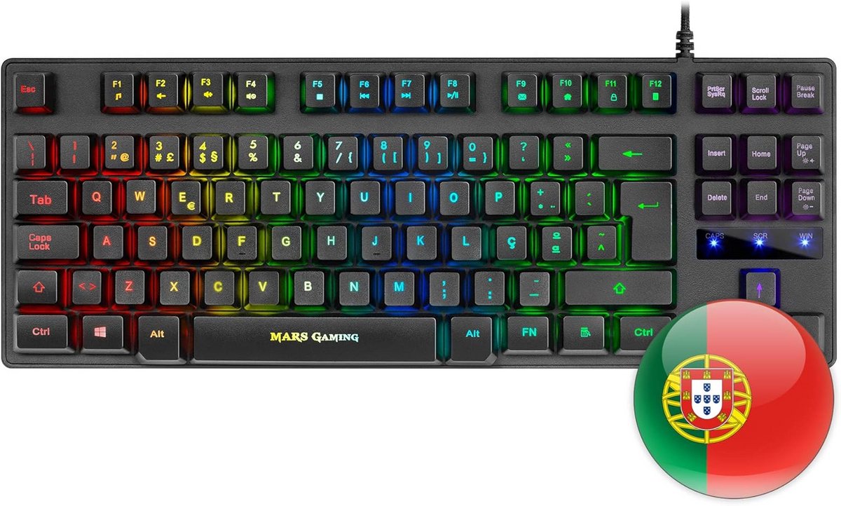 Compact TKL Gaming Toetsenbord met RGB Verlichting en Hybride Switches