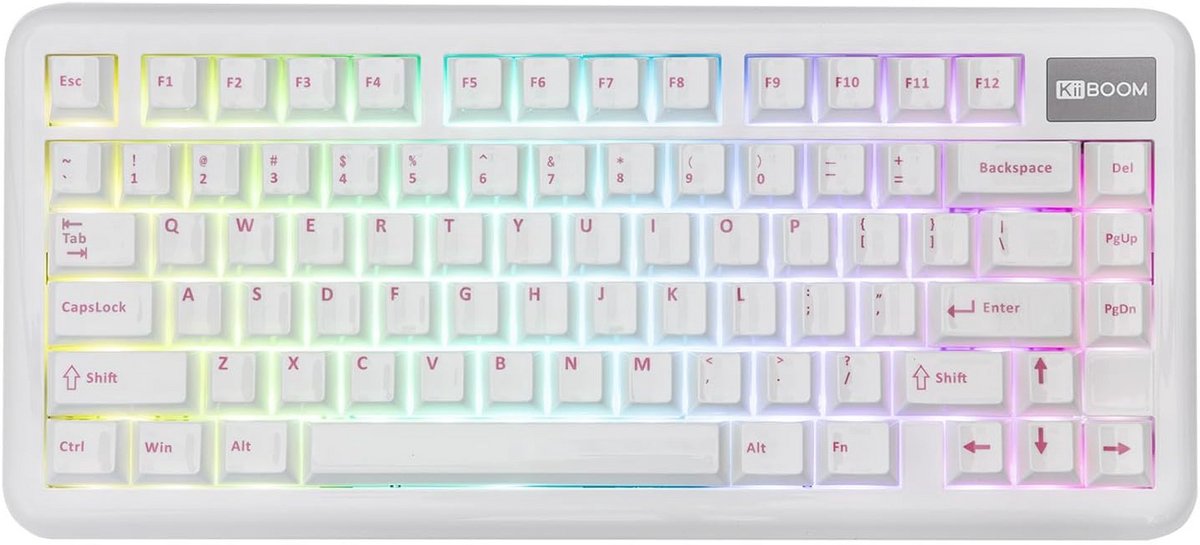 Draadloze 75% Mechanische Gaming Toetsenbord met RGB Verlichting en Programmeerbare Functies