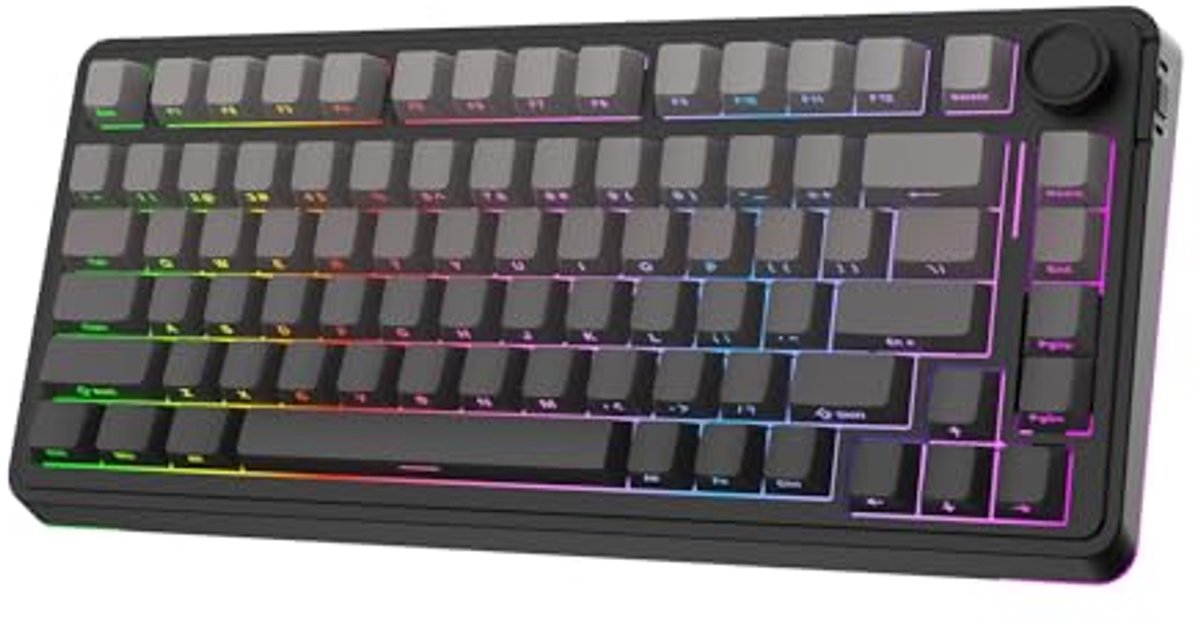 Draadloos 75% Gaming Toetsenbord met RGB Verlichting en Hot-Swappable Switches