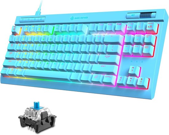 TKL Mechanisch Gaming Toetsenbord met 87 Toetsen en Blauwe Schakelaars