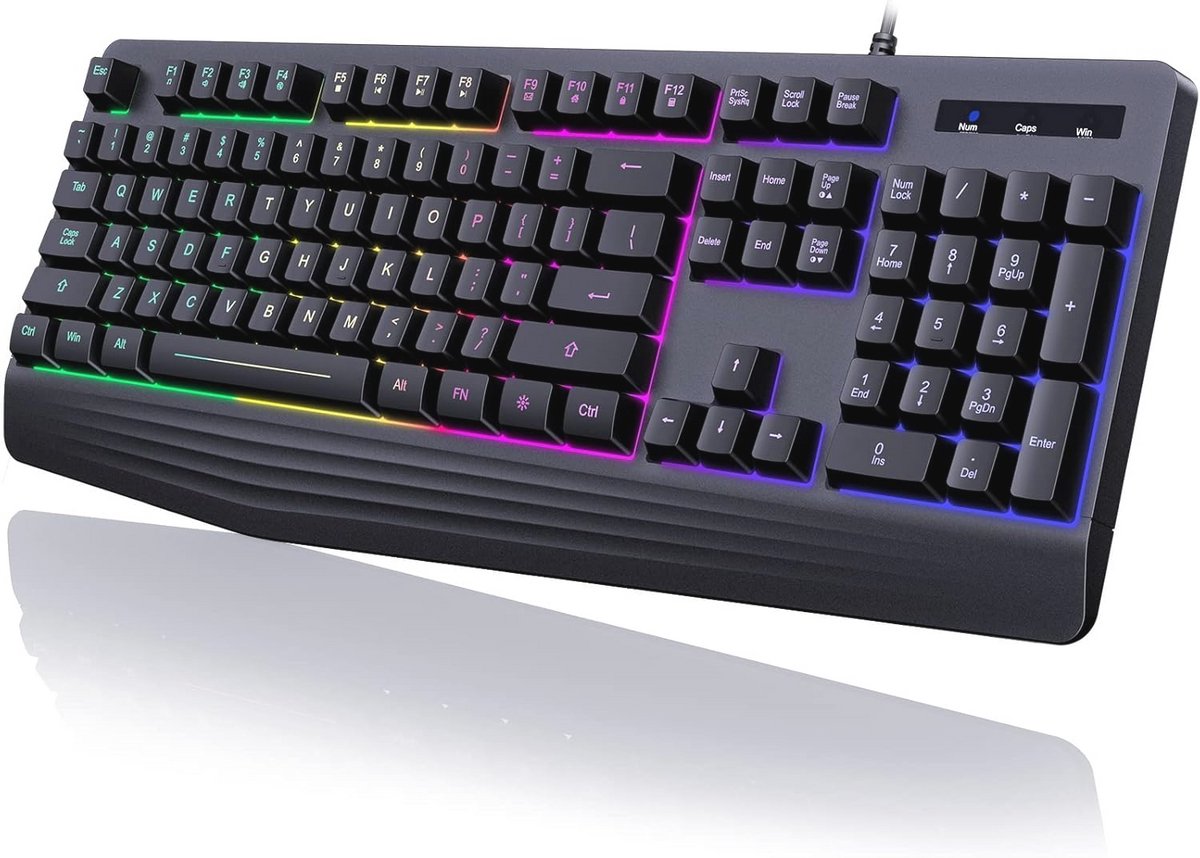 Gaming-toetsenbord met Regenboog LED Verlichting en Stil Typen