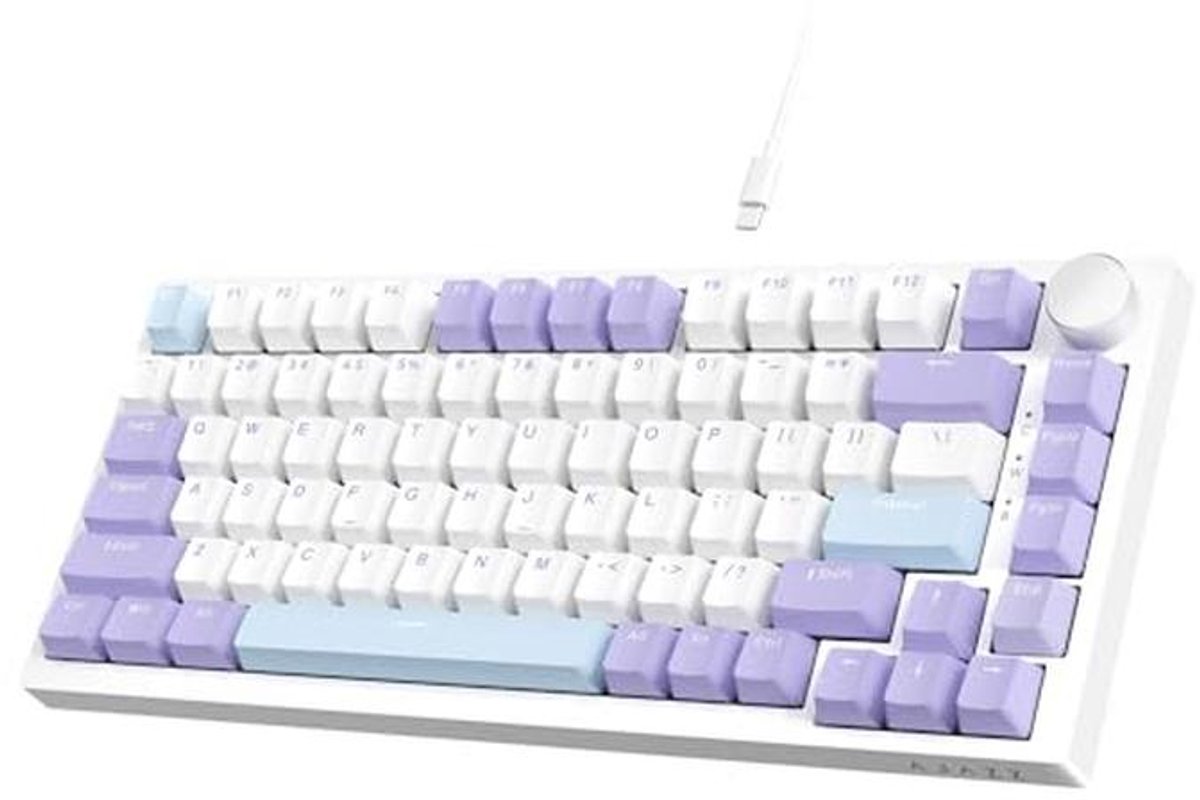 Mechanisch Gaming Toetsenbord met RGB Verlichting - 75% TKL Ontwerp, Hot-Swap en PBT Toetsdoppen