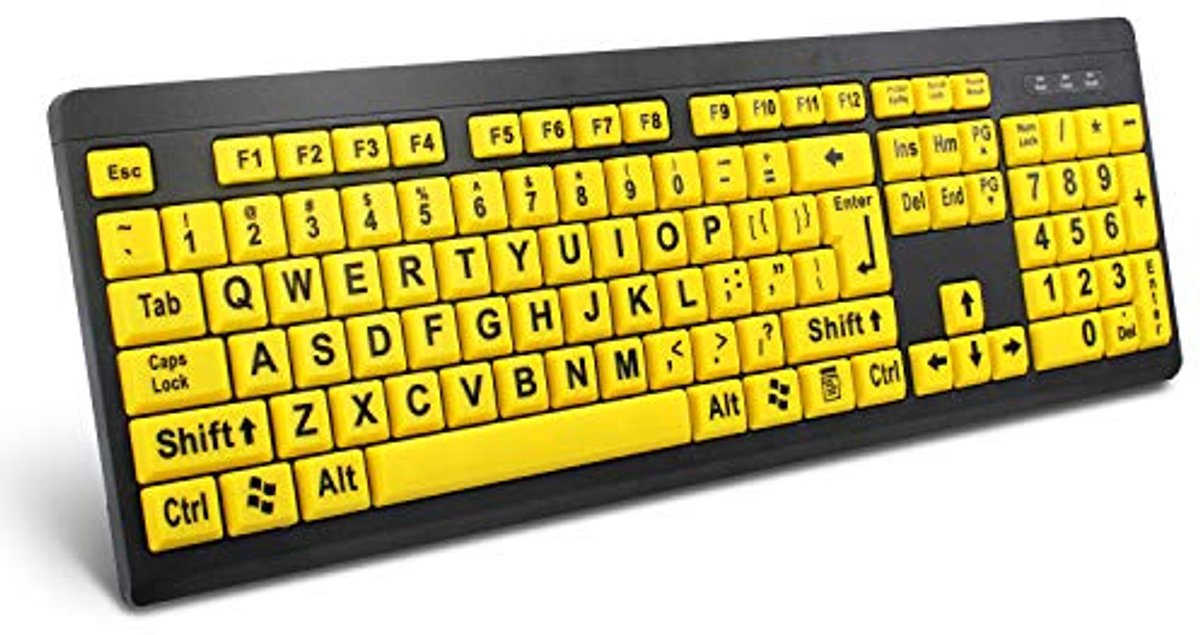 Groot Print Bedraad USB Toetsenbord voor Slechtzienden en Ouderen