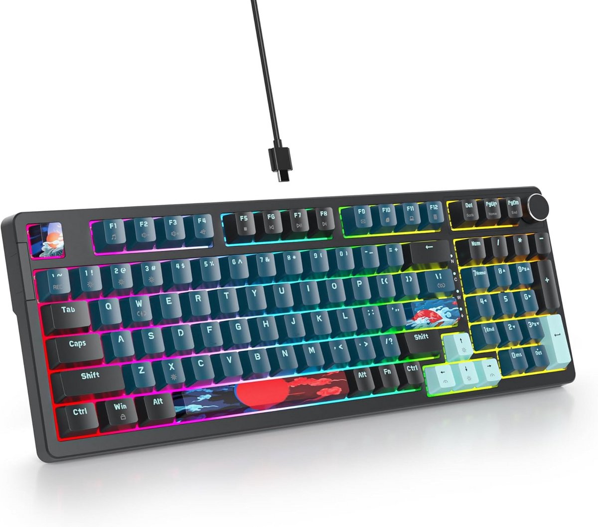 98-Toets Mechanisch Gaming Toetsenbord met Gasket Mount en Hot-Swappable Switches, RGB Verlichting