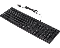 Bedraad QWERTY Toetsenbord - 104 Toetsen - Ergonomisch Full Size - Engels & Arabisch