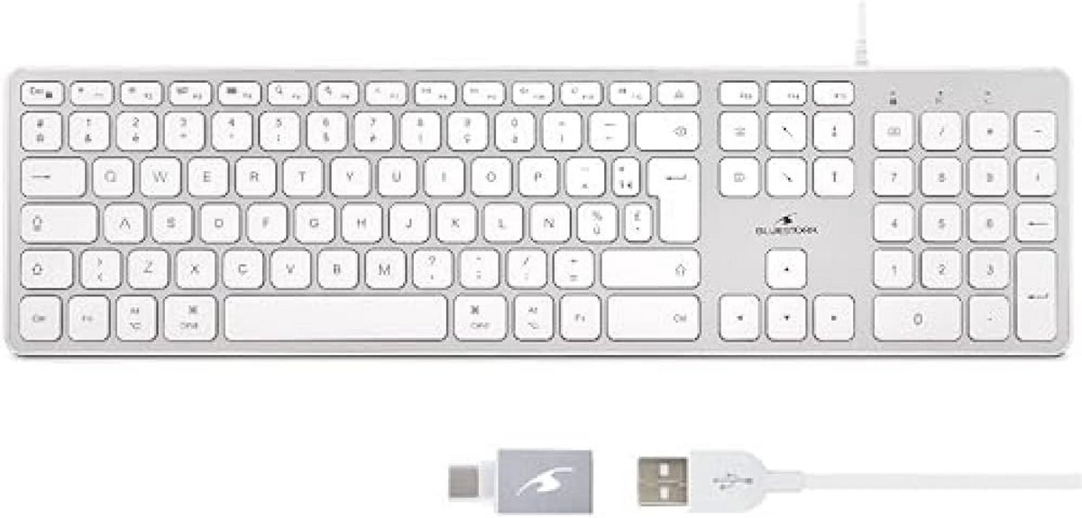Kabel QWERTY-toetsenbord voor Mac - Stil en Concaaf met Multimedia Toegang
