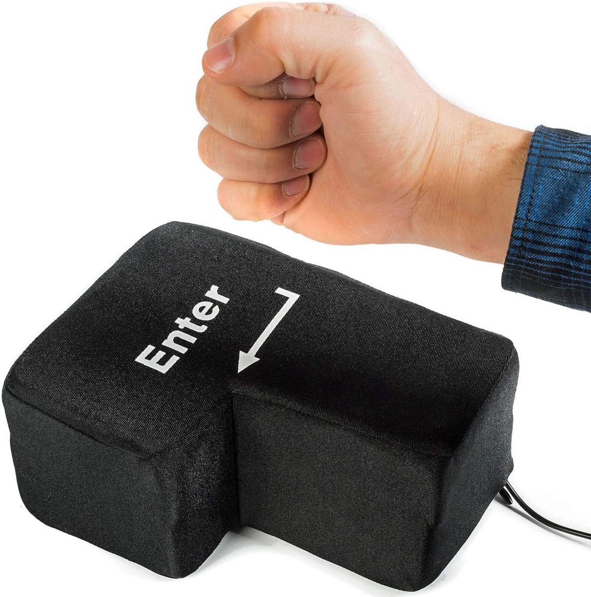 XXL Enter Toets met Bureaukussen - USB Gadget voor Anti-Stress en Ontspanning