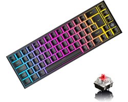 Compact RGB Gaming Toetsenbord met Mechanische Switches en Verlichting
