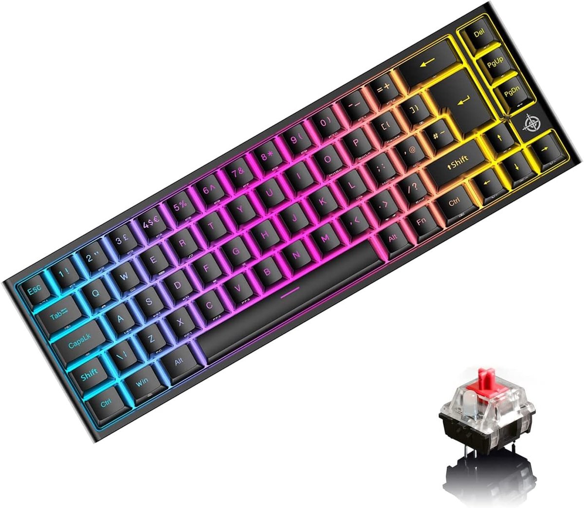 Compact RGB Gaming Toetsenbord met Mechanische Switches en Verlichting